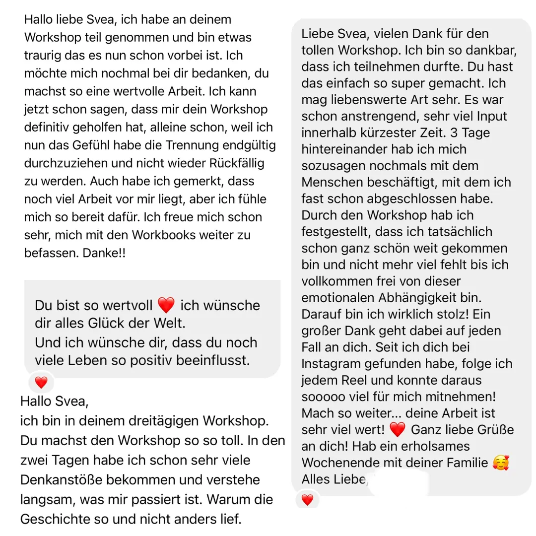 Rückmeldung zum Onlinekurs emotionale Abhängigkeit